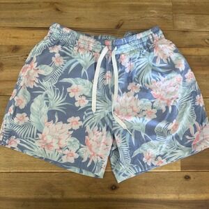 Chubbies Men's Tropical Floral Swim Trunks Shorts M 55 Inch Inseam Blue Pink